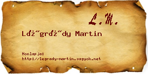 Légrády Martin névjegykártya